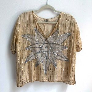 Vintage silk and sequin blouse